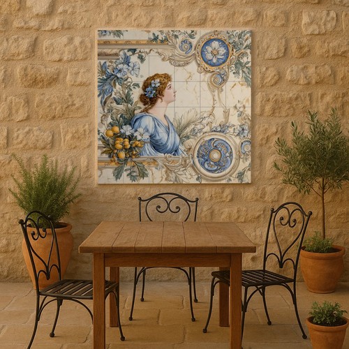 Piastrella ceramica dama