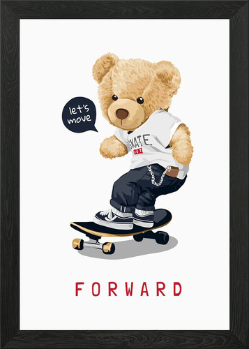 Orso giocattolo skateboard - su,