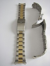 CINTURINO ACCIAIO ANSA CURVA ACCIAIO E ORO MOD. OYSTER 22 mm. NUOVO