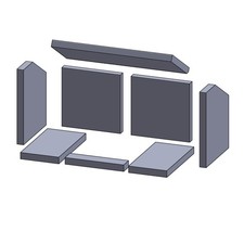 Rivestimento camera di combustione adatto per camino e stufa ABC 4** 8 pezzi