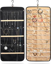 Porta Gioielli Da Appendere, Porta Collane Da Appendere Da Parete Bifacciale, Or