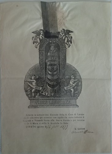 Reliquia con velo nero - velo, della