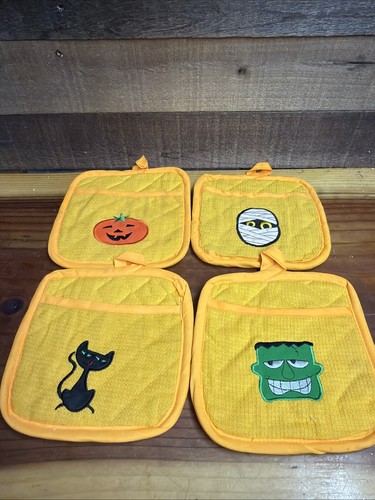Halloween potholders set 4 - halloween,