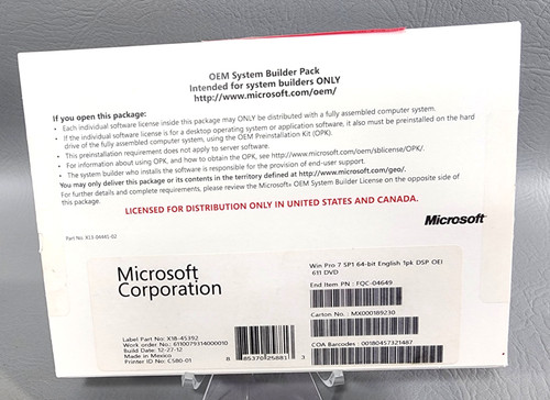 Microsoft windows pro - microsoft, sp1
