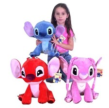 Stitch Angel o Leroy 37cm Grande Peluche Disney  Lilo & Stitch Alieno Blu