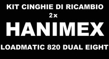 KIT CINGHIE DI RICAMBIO 2 x PROIETTORE 8 / SUPER 8 mm HANIMEX 820 DUAL EIGHT