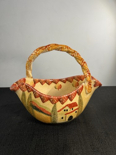 Vaso cesto ceramica dipinto - , a
