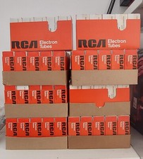 1970/s 2 x matched  6sn7gtb 6sn7/vt231/b65 rca Coin base black plate nos nib new