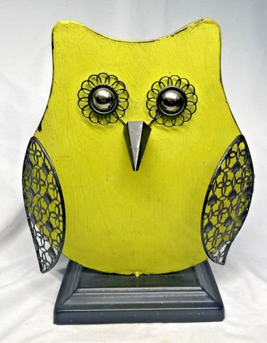 Statuina gufo metallo con - statuina,