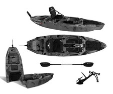 Kayak da pesca a Pedali divisibile Big Mama Triken 330 Live S, con ruote e vasca