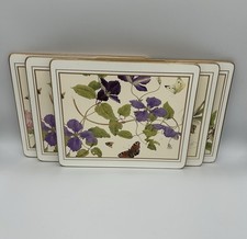 6 tovagliette vintage Lady Clare 'Cottage Flowers' - dorate a mano/finitura lacca in scatola