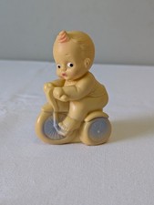 PUPAZZO IN GOMMA LEDRA BAMBINO SU TRICICLO LEDRAPLASTIC VINTAGE