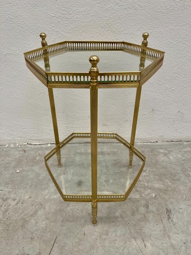 Tavolino vetro ottone - tavolino,
