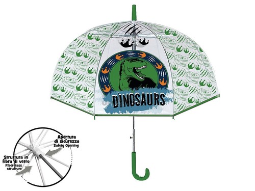 Ombrello dinosauri trasparente - ombrello,