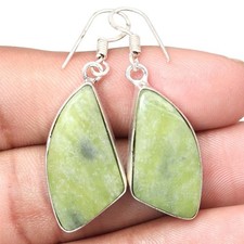 Orecchini gioielli in argento fatti a mano con pietre preziose Vassolite 1,5""