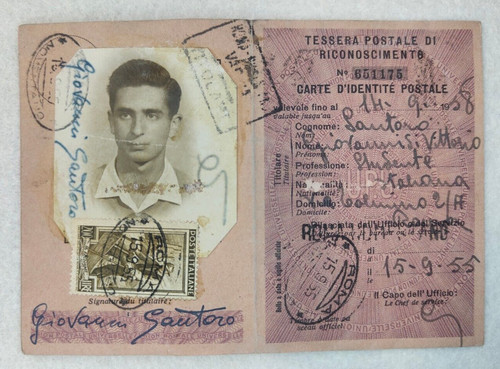 Tessera riconoscimento postale - tessera,