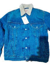 LEVI STRAUSS GIUBBINO JEANS VINTAGE INTERNO E COLLO PELO BEIGE MOD.74510 BOTTONI