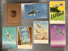 Cartoline pubblicità illustrate serie lotto aeroplani Caproni WW1 WW2 aviazione 