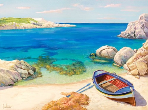 Quadro paesaggio mare sardegna - paesaggio,