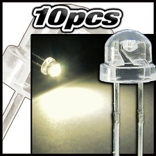 446/10# LED grand angle blanc chaud 10pcs  straw hat LED 4,8mm warm white