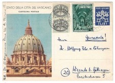 Vaticano - Coppia segnatasse 2 L. con 8 L. "Basiliche" su cartolina per Germania