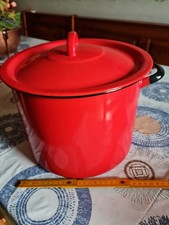 pentola smaltata grande made POLONIA con coperchio