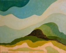 Quadro olio paesaggio caldo