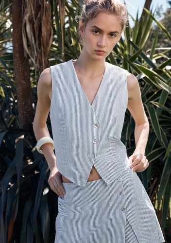 Zara gilet righe blu donna
