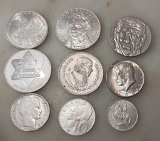 LOTTO DI 9 MONETE IN ARGENTO