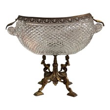 alzata centro tavola cristallo e bronzo antica Francia NAP Iii