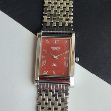 Orologio da polso uomo vintage Seiko slim quarzo quadrante rosso - SPEDIZIONE GRATUITA