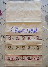 Strofinaccio Cucina Spugna Con TELA Aida Da Ricamare Gatti  Marrone Bordo Rosso