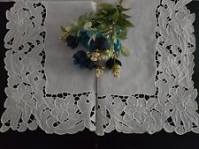 Ricco lenzuolo puro lino Bellora con ricamo intaglio a mano ecru' color