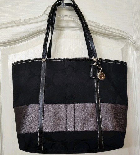 Coach black gunmetal signature - coach,