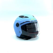 Casco Jet Bambini Bambino Azzurro Opaco con Visiera Lunga Omologato Moto Scooter