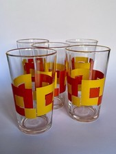 Set 5 Bicchieri Anni ‘70–Space Age Arancio/Giallo