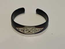 Bracciale in legno e argento placcato