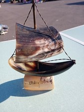 Veliero In Osso-Corno Vintage