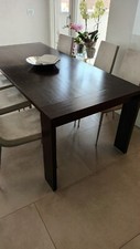 Tavolo Varaschin per soggiorno moderno legno Wenge' + 6 sedie Alcantara.