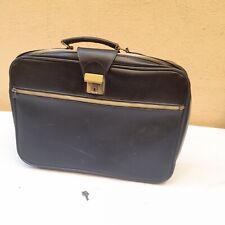 VALIGETTA BORSA 24 ORE IN SIMIL PELLE NERA SKY CON CHIAVE E CERNIERE, anni '70
