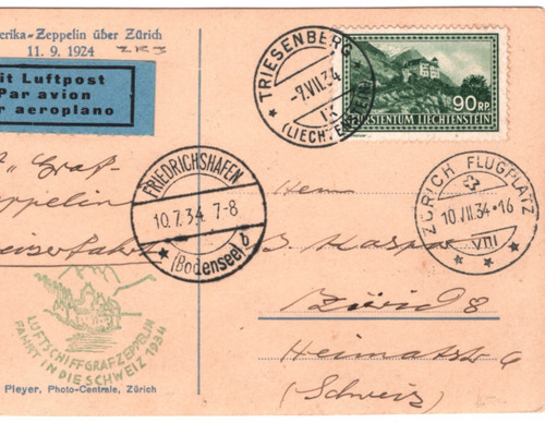 Zeppelin zriii card - card, (1924)