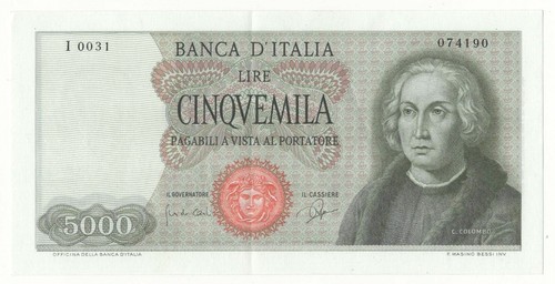 5000 lire colombo tipo - 5000, i
