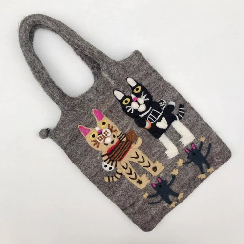 Borsa mano feltro di lana - in,