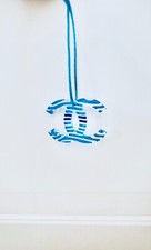 CHANEL RIVIERA ciondolo plastica charm bijoux blu a righe portachiavi laccio