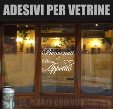 Adesivo scrivi la frase buon appetito vetrine bar ristorante trattoria a1115