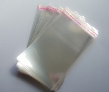 50pz sacchetti bustine trasparente adessivo in plastica 12x8cm