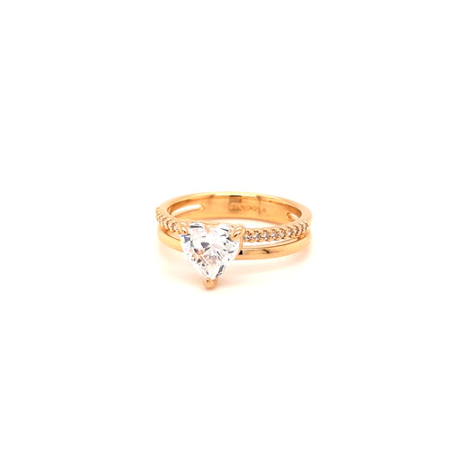 Anello cuore doppia fascia