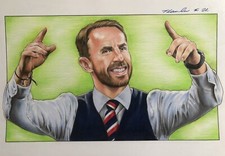 Gareth Southgate Original Pencil Drawing . Fan-ART A4 England Manager Football