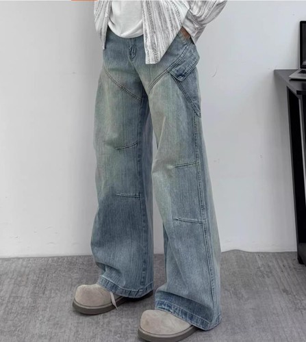 Jeans uomo blu denim gamba