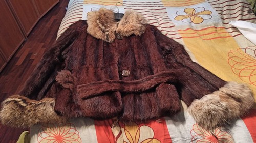 Pelliccia visone mogano con - visone,